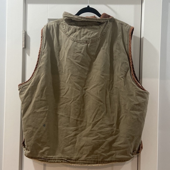 Wrangler Hero Vest Mens Green Aged Faded workforce Full Zip Sherpa Lined Sz 3XL - Picture 12 of 16